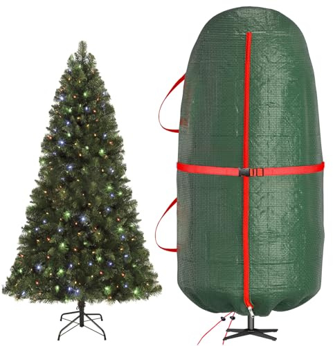 Aufrechte Christbaum-Tasche 230 cm: Zur platzsparenden Aufbewahrung Ihres geschmückten Kunstbaums. Reißfest, wasserdicht, staubdicht und mit Tragegurten(grün)