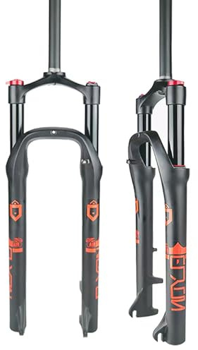 KUNYOS MTB Bike Air Federgabel 26X4.0 Fat Bike Gabel Federweg 100Mm 28.6Mm Gerade Vorderradgabel Manuelle Sperre, Für Snow Beach XC/AM,Schwarz