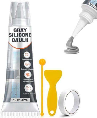 Silicone Grigio, 150ML Silicones Sanitario, Elevata Adesione, Impermeabile