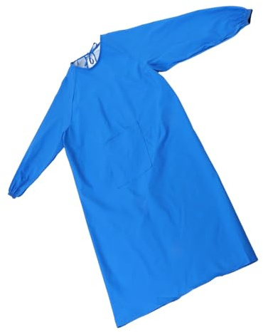 KALLORY Waterproof Long Sleeve Apron for Women, Oilproof Adult Cooking Apron with Big Pockets, Protective Workwear for Gardening, Cleaning, Painting and Pet Care