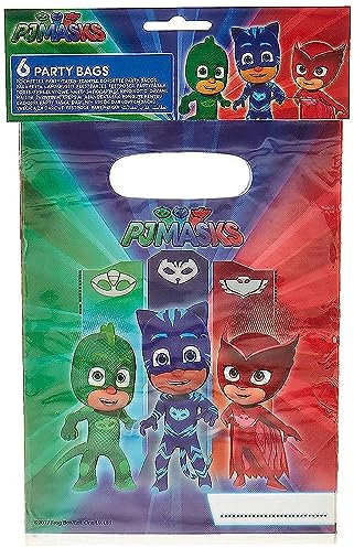 Procos 88637 - Partytüten PJ Masks, 6 Stück, Mitgebsel, Kindergeburtstag