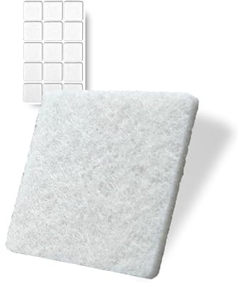 15 Stück Selbstklebende Filzgleiter (weiß, 30 x 30 mm) - stark Selbstklebende Möbelgleiter - hochwertige Filzgleiter - Stuhlgleiter aus Filz