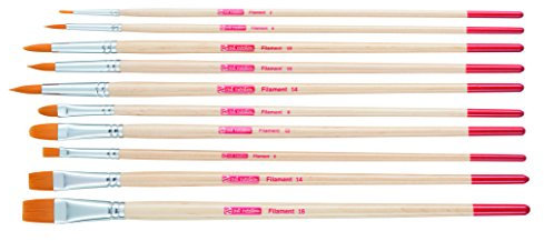 Talens Art Creation - Lot de 10 pinceaux - 4 Ronds, 2 languettes de Chat, 4 Plates (Polyester).