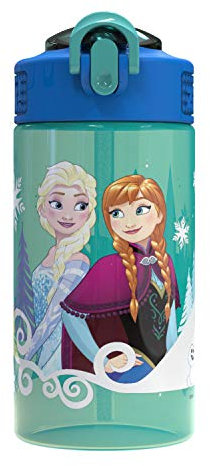 Zak Designs FZNU-T120 16 oz. Water Bottle with Straw, Plastic, Multicolor