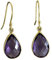 Amethyst Vergoldet 925 Silber Ohrringe - Natürlicher Edelstein - Geburtstagsgeschenk - Weihnachtsgeschenk - Handgefertigte Geschenkideen für Frauen (Amethyst)