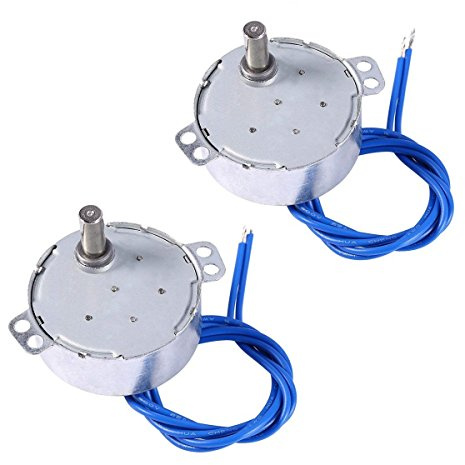 2PCS Synchronous Synchron Motor 50/60Hz AC 100~127V 4W 5-6RPM/MIN CCW/CW For Hand-Made, School Project, Model or Guide Motor (5-6RPM)
