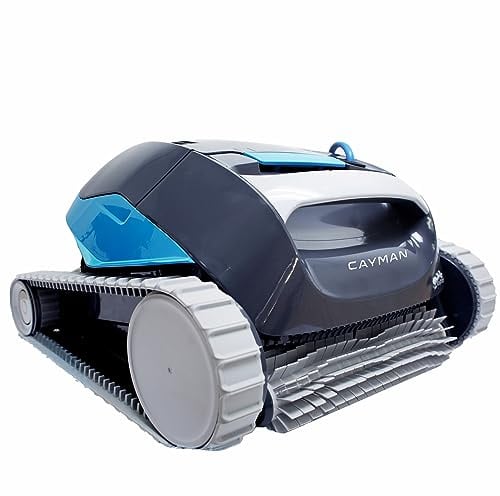 Dolphin Cayman - Pulitore automatico per piscine robotiche (modello 2023) - Timer settimanale programmabile, arrampicata a parete, bidone filtro a carico dall'alto, HyperBrush - Per piscine interrate
