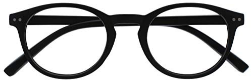 OPULIZE Zen Lesebrille Kleine Runde Rahmen Federscharniere Kratzfest Matt Schwarz Herren Damen R24-1 +2.00