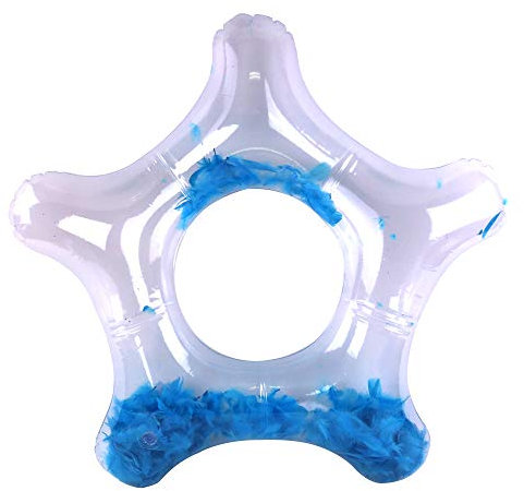 BLUE SKY - Sternenfeder-Schwimmring - Aufblasbar - 069021 - Blau - Vinyl - 75 cm Durchmesser - Kinderspielzeug - Outdoor-Spiel - Pool - Ab 3 Jahren