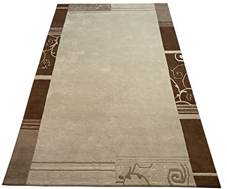 wawa Indo Nepal Handgeknüpft Teppich Beige Braun 100% Wolle Hochwertiger Orientteppich (250 x 350 cm)