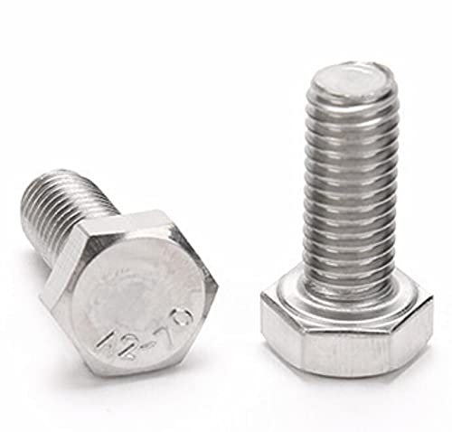 Bullone esagonale M4 x 16 mm M4-0,7 x 16 mm UNC Bulloni a testa esagonale A2-70 (304) in acciaio inox completamente filettati, finitura liscia, completamente filettati (30 pezzi)