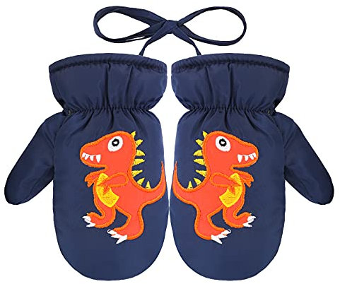 QKURT Gants de Ski Enfants, Gants Chaud Hiver Moufles Coupe-Vent Respirant Snowboard pour Vélo Équitation Patinage Garçons Filles 3-5 Ans