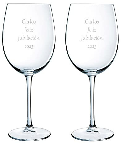 CALLE DEL REGALO Copas de vino grabadas para jubilados