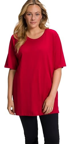 Ulla Popken, Damen, große Größen, Basic-Shirt, Rundhals Mohn 66-68