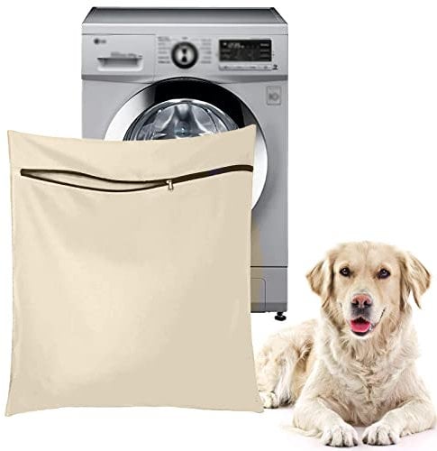 Fayemoon Petwear Laundry Bag, Pet Laundry Bag, Zipper Wash Bag, Pet Laundry Bag for Dogs, Cats, Pet Bedding, Blankets, Beige, Fayemoon112
