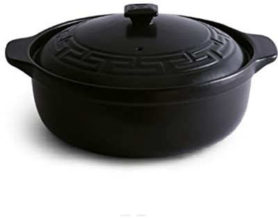 SMSOM Casserole de cazuela Grande con Tapa, Olla de Barro for cocinar Olla y Sopa Caliente, 3L