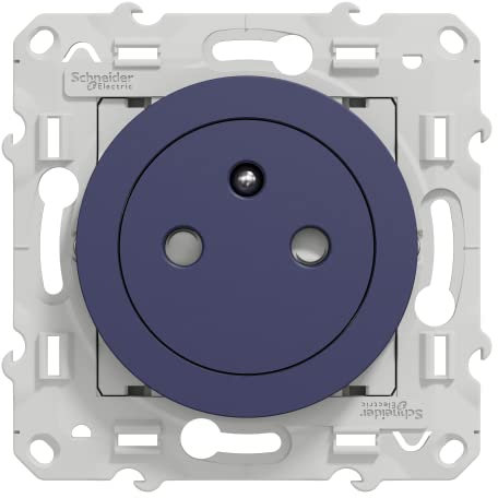 Schneider Electric - Odace - Prise de courant 2P+T affleurante - Cobalt -avec griffes - S555052