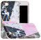 nancencen Handyhülle für iPhone 7 / iPhone 8 / SE 2020 Hülle, Premium TPU Ultra Dünn Silikon Transparent Softshell Schutzhülle, Stoßfest Bumper Glitzer Marmor Blume Case Cover (Grau Weiß Rosa)