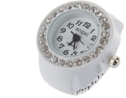 Pmandgk Elegante Fingerringuhr für Damen, weiß