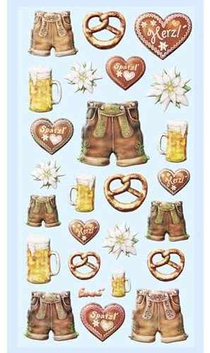 NEU SOFTY 3-D Sticker/Aufkleber, Bier-Feste/Oktoberfest, 1 Bogen