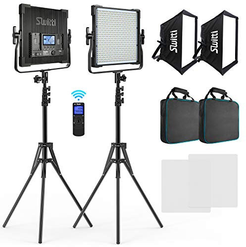 Switti LED Video Light Panel Lighting Kit, Dimmable Bi-Color Photography Lights with Softbox, LED Light Kit for Video Making, Portrait Shooting|45W/600pcs LEDs/3000K-8000K/CRI96+