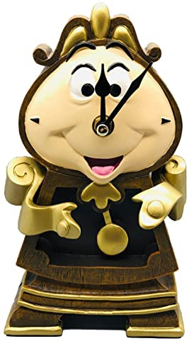 LJWW Die Schöne und das Biest Kerzenhalter, Kerzenhalter, Ornament, Wecker, Ornament, Retro, Heimdekoration, Sammlung, Kunstharz, Geburtstagsgeschenk (Uhr)