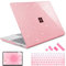Lepeoac Compatible with 12.4 inch Microsoft Surface Laptop Go 3 Go 2 Go 1 Models: 1943 2013（2023 2022 2020 Release, Plastic Hard Shell Case with Keyboard Cover & Screen Protector, Sparkly Pink