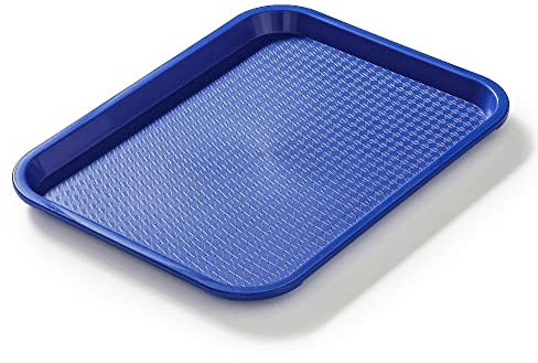 Forgast Bandeja Rectangular para Servir | Tamaño 35x25 cm | Fast-Food | Polipropileno | Bandeja Decorativa | Bandeja de Camarero | Color Azul | Apta para lavavajillas camareros