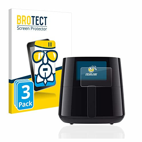 BROTECT (3 Stück Schutzglas für Philips Essential Airfryer XL HD927X Schutzfolie Made in Germany Panzer Folie Glas Displayschutz [ 9H, Anti-Fingerprint]