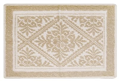 Badteppich Sardo Baumwolle, einfarbig, gemustert, geprägt mit lockigem Rand (40 x 60 cm, Seil)
