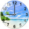 ALEENFOON Relojes de Pared de Vidrio Silencioso Modernos para Salon Cocina 30 cm, Sin Marco Interior Reloj Colgante Pared (Playa)