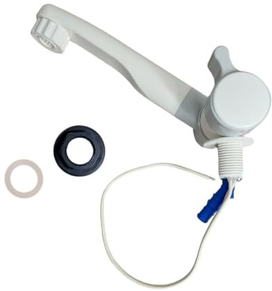 Cold Water Tap White Single Lever 12V Microswitch Caravan Motorhome Campervan Boat RV Faucet