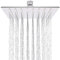LIVOREST Square Rainfall Shower Head - 6 inch Large, Overhead Fixed Rain Showerhead with Angle Adjustment - Stainless Steel 304 with Chrome Finish - Standard Fitting, Easy Replacement