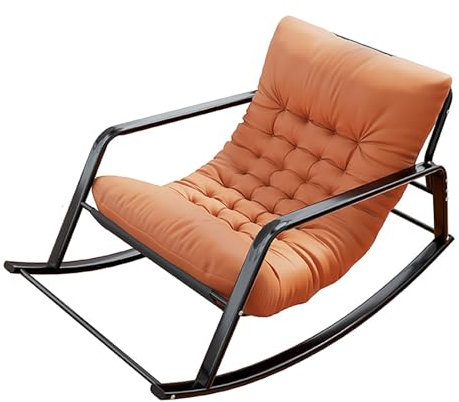 Moderner Loungesessel Outdoor-Schaukelstuhl mit Ottomane mit Dickem Kissen Bequemer Sessel Zurücklehnen Tragbares Doppel-Schaukelsofa für Schlafzimmer Wohnheim Eckveranda ( Size : Twilight orange )