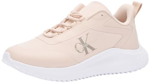 Calvin Klein Baskets Runner Femme Eva Runner Low Lace Mix sans Lacet, Rose (Whisper Pink/Bright White), 38
