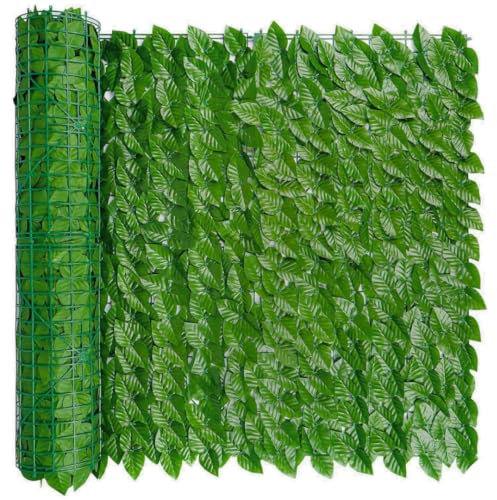 Viceree Siepe Finta Per Recinzione Verde Chiaro 1x5 Metri +50 Fascette Omaggio, Siepe Artificiale Di Alta Qualità 90% Privacy, Frangivista Balcone, Edera Finta Da Esterno Per Copri Ringhiera Balcone