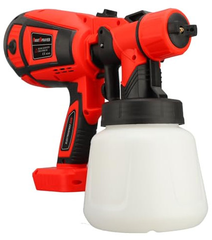 Pistolet Pulvérisateur électrique Haute Pression, Pulvérisateur de Peinture sans Fil Amovible, alimenté par Batterie au Lithium, capacité de 900 ML, Peinture Intérieure et