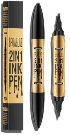 Matita Sopracciglia, 2 in 1 Matita Sopracciglia Microblading Waterproof con 4 Punte, 3D Matita per Sopracciglia, a Prova di Sbavature, Definisci Facilmente Sopracciglia Naturalii(Marrone Scuro)