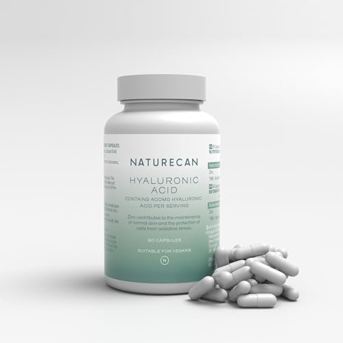 Hyaluronsäure Kapseln - 400mg pro Kapsel - Mit Zink für gesunde Haut & Zellschutz - Vegan & Made in Germany - 60 Kapseln