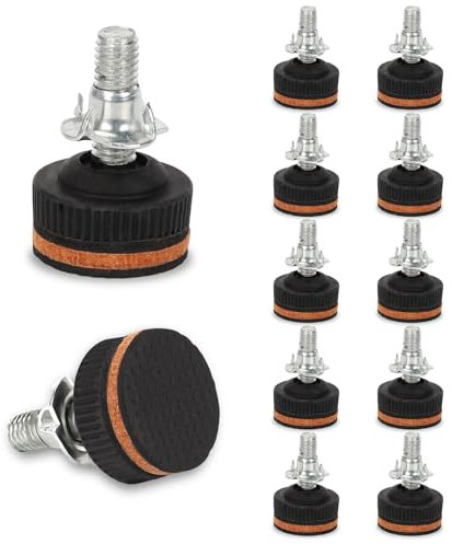 12 Pièces Rehausseurs Pied de Meuble, Pied de Lit avec Écrou à Sertir et Patins en Caoutchouc Antidérapants Silencieux, Maintenir l'équilibre et la stabilité des Meubles, pour Lit, Table et Canapé