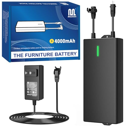 MineCtrl Universal Battery Pack for Reclining Furniture, ZBPOWER 4000mAh Wireless Couch Battery Pack Rechargeable for Power Recliner, Power Sofa, Sectional, and Lift Chair