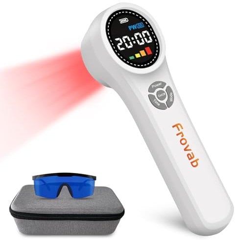 Frovab Rotlicht Therapiegerät Infrarotlicht Gerät Handgerät Kaltes Rotlichtlampe therapie Zur Schmerzlinderung zu Hause Rotlichttherapie 4x980nm+4x810nm+16x660nm für Muskeln,Schulter,Rücken,Knie