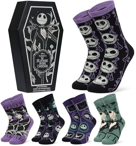 Disney Socks for Women & Teens, Pack of 5 Running Sports Cotton Work Socks, Soft & Breathable, Birthday Gifts for Women (3/8 UK, Multi NBC)