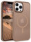 GaoBao Strong Magnetic for iPhone 13 Pro Max Case,[Compatible with MagSafe] Translucent Matte Back Slim Fit Phone Case Men Boys Women Thin Shockproof Protective Cover for iPhone 13 Pro Max,6.7,Brown