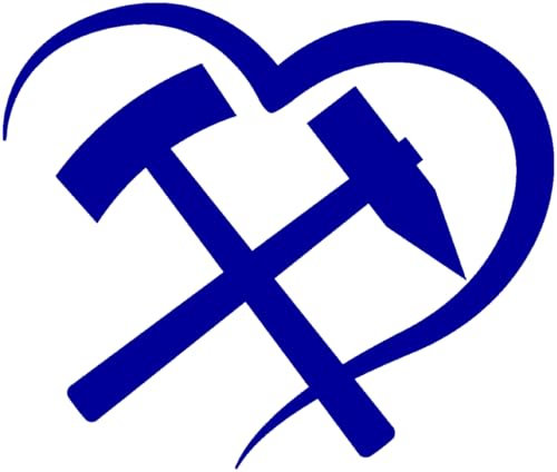 Samunshi® Herz mit Schlägel und Eisen als Aufkleber für Auto Motorrad Helm Fahrrrad Notebook Tablet Autoaufkleber Sticker Heartbeat EKG Motorradaufkleber Silhouette 25 x 21cm brillantblau