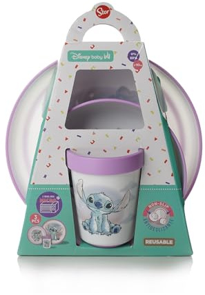 Disney Baby Lilo & Stitch – Komplett-Set Lilo und Stitch – rutschfestes Geschirr – mikrowellengeeignet – perfekt für Kinder – ab 10 Monaten