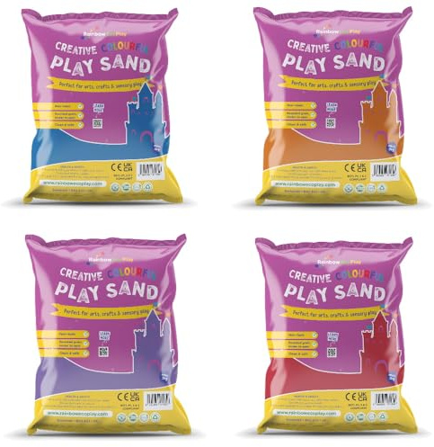Rainbow Eco Play – Coloured Assorted Sand – 20kg - 100% Natural - Play Sand Art Kits for Kids – Childrens Craft - 4x5kg