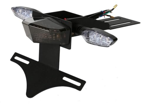 Rear Tail Tidy LED Tail Light Turn Signal Indicator Compatible with Light Bee Segway License Plate Holder Bracket Electric Motorbike Ebike (Smoke-Clear)
