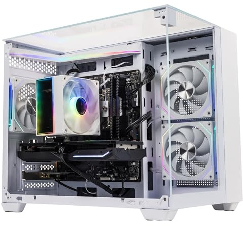 GTR Gaming PC | Intel Core i7-12700KF | RX 9060 XT | 32GB 3600MHz RAM | 1TB NVMe SSD | 600W 80+ Bronze PSU | ARGB White Case | Windows 11 | WiFi