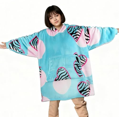 Kato Tirrinia Übergroße Warme Hoodie Sweatshirt Decke, Weiche Flanell Damen Deckenpullover, Komfortable Kapuzenpullover, Gemütlich Geschenke Decke für Erwachsene, Männer, Frauen, Teenager